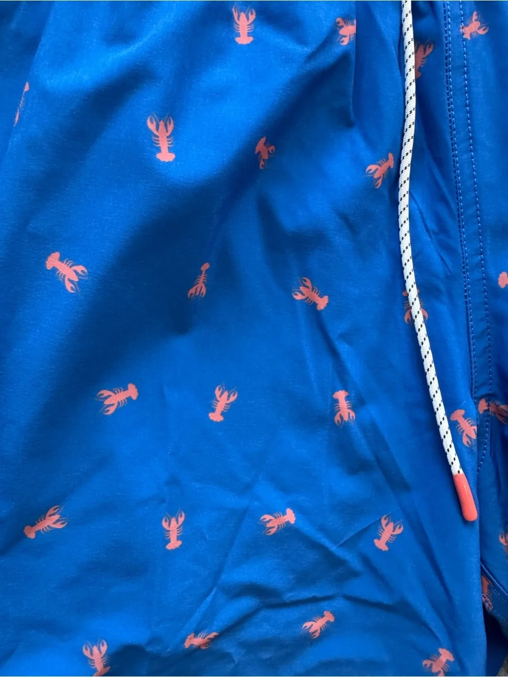 Bonobos Men’s Small Blue W/lobster Pattern Small 7in Inseam Swim Trunks. NWT